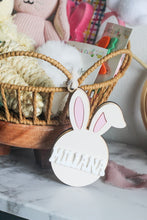 Load image into Gallery viewer, Bunny Ears Acrylic Basket Tag
