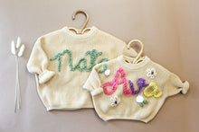 Load image into Gallery viewer, Babe Chunky Knit Sweater Personalized Embroidered Name
