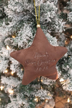 Load image into Gallery viewer, Velvet Star/Heart Ornament l Baby&#39;s First Christmas
