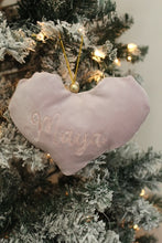 Load image into Gallery viewer, Velvet Star/Heart Ornament l Baby&#39;s First Christmas
