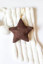 Load image into Gallery viewer, Velvet Star/Heart Ornament l Baby&#39;s First Christmas
