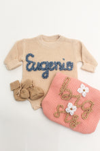 Load image into Gallery viewer, Knitted Hand Embroidered Baby Romper
