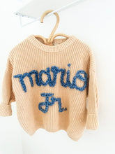 Load image into Gallery viewer, Babe Chunky Knit Sweater Personalized Embroidered Name
