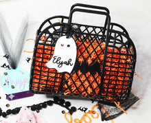 Load image into Gallery viewer, White Ghost Halloween Basket Tag Personalized
